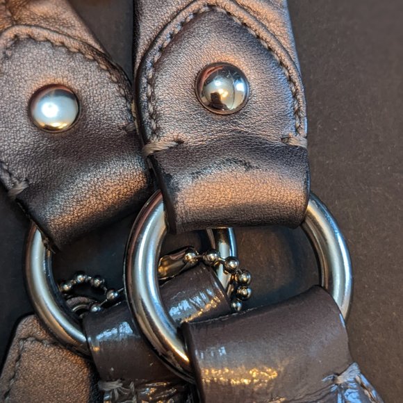 Coach Maggie Signature Madison Op Art Lurex 14426 Purse - Picture 11 of 14